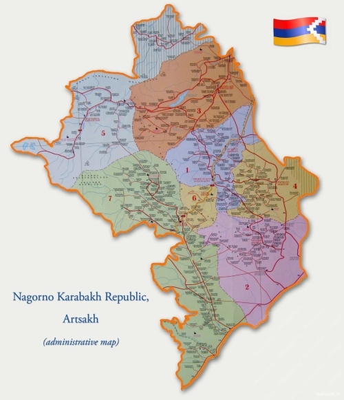 Map of Nagorny Karabakh (Artsakh)